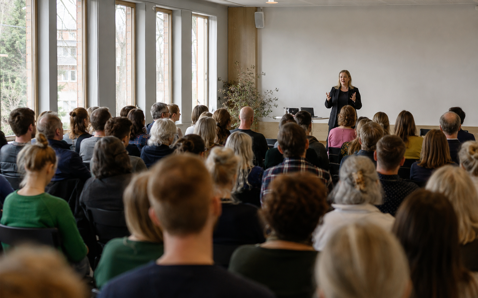 En föreläsning om psykologisk trygghet för en kommunal förvaltning.